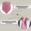 Barry.Wang Blush Pink Tie Sets for Men Silk Solid Necktie Stain Handkerchief Pocket Square Cufflinks Wedding Business Dyed view 4