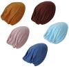 5 Pieces Turban Hat for Muslim Islamic Modal Cotton Underscarf Hijabs Inner Caps Bonnet Headscarf Head Wraps for Women (Tan+Pink+Coffee+Denim Blue+Blue) view 1