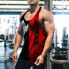 Graphic Workout Tank Tops for Men Summer Sleeveless Tees Cool Angel Wing T-Shirts Muscle Fit Gym Athletic Undershirts Red view 2