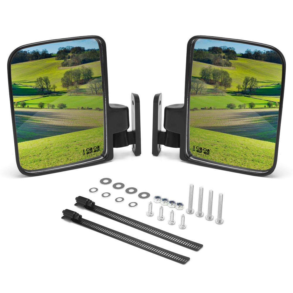 10L0L Golf Cart Mirror, Side Rear View Mirror Fits for Yamaha EZGO Club Car Golf Cart and Others Drilling Required or No-drilling Required Hardware Include
