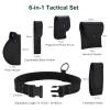 abcGoodefg 6 in 1 Black Utility Belt Tactical Police Belts with Pouch Men/Women Security Belt Law Enforcement Duty Belt Costume Belt (6 PCS, Black) view 2