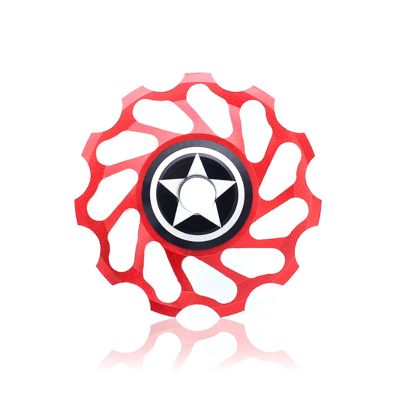 KOVNOVI 1PC 11T Bike Bearings Wheel Rear Derailleur Pulleys Ceramic Balls Bicycle Pulley Wheel Parts Accessories Accessories (Color : Red)