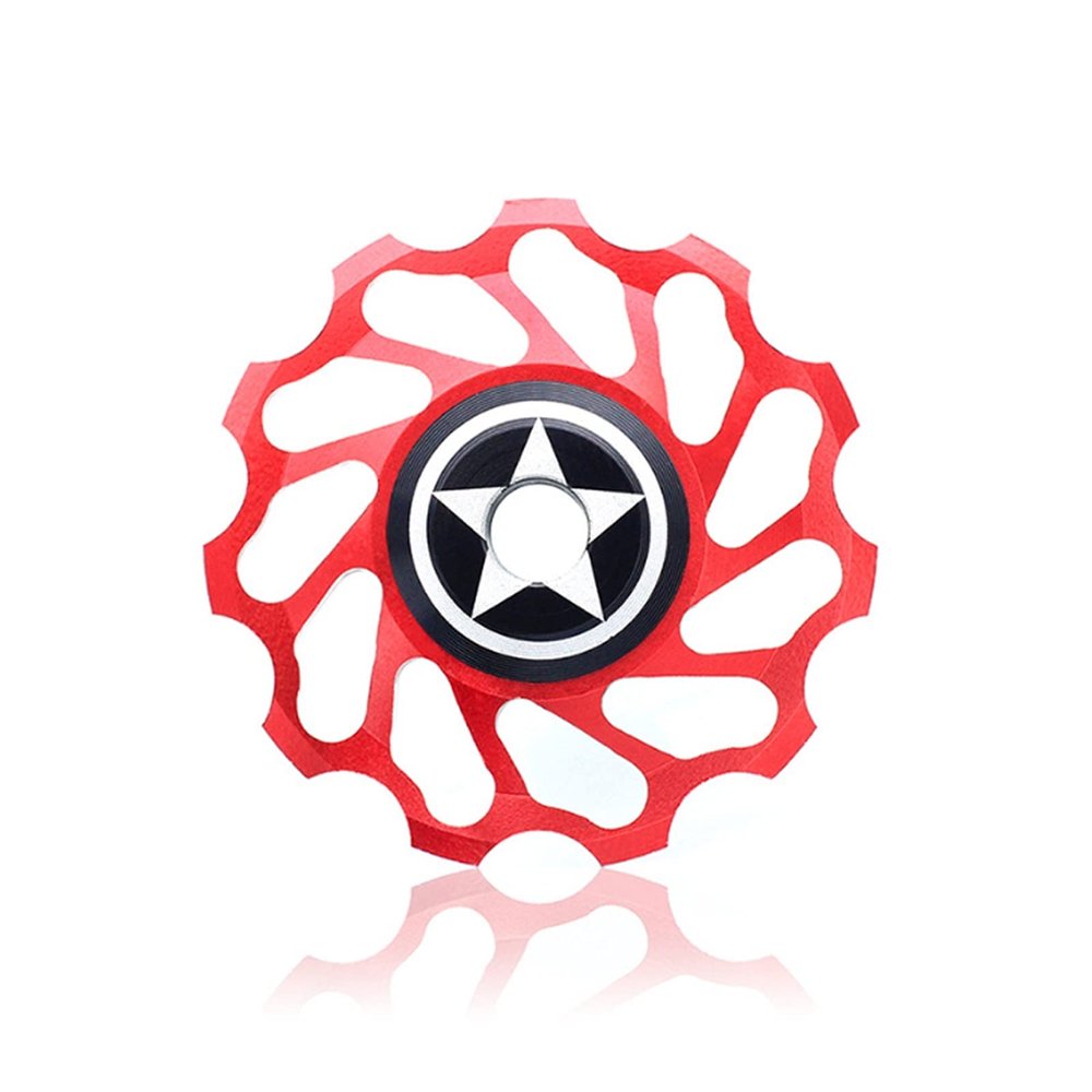 KOVNOVI 1PC 11T Bike Bearings Wheel Rear Derailleur Pulleys Ceramic Balls Bicycle Pulley Wheel Parts Accessories Accessories (Color : Red)