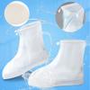 Rain Boot Waterproof Shoes Covers, Sand Control Non-Slip Shoe Cover Galoshes, PVC Rubber Sole Reusable Rain Snow Boots Overshoes for Cycling Outdoor Camping Fishing Garden Travel (XL, Transparent) view 1