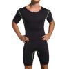 Bakerdani Men's Neoprene Waist Trainer Sauna Suit Body Shaper for Fitness Gym Exercise Training (BlackGreen, 4XL = US size 3XL) view 3