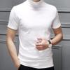 Hedmy Men's Mock Neck Short Sleeve T-Shirt Half Turtleneck Casual Undershirt Basic Slim Lightweight Tee White XX-Large view 3