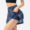Dumajo Women's Pleated Tennis Skirts High Waist Lightweight Athletic Workout Running Skorts Mini Skirt with Pockets,Plaid Navy,M view 2