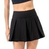 Dumajo Women's Pleated Tennis Skirts High Waist Lightweight Athletic Workout Running Skorts Mini Skirt with Pockets,Pleated Black,M view 1