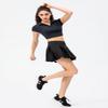 Dumajo Women's Pleated Tennis Skirts High Waist Lightweight Athletic Workout Running Skorts Mini Skirt with Pockets,Pleated Black,M view 3