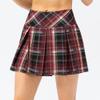 Dumajo Women's Pleated Tennis Skirts High Waist Lightweight Athletic Workout Running Skorts Mini Skirt with Pockets,Plaid Burgundy,M view 2
