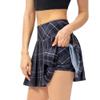 Dumajo Women's Pleated Tennis Skirts High Waist Lightweight Athletic Workout Running Skorts Mini Skirt with Pockets,Plaid Grey,XS view 1