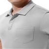 BASUDAM Men's Polo Shirts with Pocket Quick Dry Short Sleeve Active Performance Light Grey XXL view 2