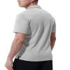 BASUDAM Men's Polo Shirts with Pocket Quick Dry Short Sleeve Active Performance Light Grey XXL view 3