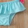 Yccutest Infant Baby Girl Flower Swimsuit 3Pcs Halter Triangle Tops Ruffle Bottoms Sun Hat Bikini Set Bathing Suit Swimwear (Blue,0-6 Months) view 4