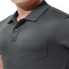 BASUDAM Men's Polo Shirts with Pocket Quick Dry Short Sleeve Active Performance Dark Grey S view 2