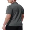 BASUDAM Men's Polo Shirts with Pocket Quick Dry Short Sleeve Active Performance Dark Grey S view 3