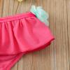 Yccutest Infant Baby Girl Flower Swimsuit 3Pcs Halter Triangle Tops Ruffle Bottoms Sun Hat Bikini Set Bathing Suit Swimwear (Pink,18-24 Months) view 4