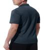 BASUDAM Men's Polo Shirts with Pocket Quick Dry Short Sleeve Active Performance Navy M view 3