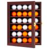 KCRasan 30 Golf Ball Display Case Lockable - Golf Ball Holder Gift for Golf Enthusiasts - Golf Ball Display Rack Cabinet for Wall Mount with Glass Door Mahogany view 1