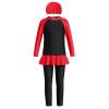Girls Long Sleeve Muslim Swimsuit Swimwear Full Cover Modest Islamic Burkini Tankini UPF 50+ Sun UV Protective Tops Pants Swim Cap Rash Guard Outfit Bathing Suit Beachwear Black 7-8 Years view 1