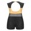 Freebily Kids Girls Sleeveless Hollow Back Gymnastic Dance Leotard Bodysuit Mesh Patchwork Active Unitard Jumpsuit Gold 4 Years view 2