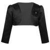 Sywiyi Flower Girls Dress Coat Jacket Kids Elegant Satin Bolero Shrugs Wedding Bridesmaid Dress Cropped Cardigan Black 9-12 Months view 1
