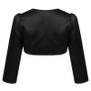 Sywiyi Flower Girls Dress Coat Jacket Kids Elegant Satin Bolero Shrugs Wedding Bridesmaid Dress Cropped Cardigan Black 9-12 Months view 2