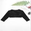 Sywiyi Flower Girls Dress Coat Jacket Kids Elegant Satin Bolero Shrugs Wedding Bridesmaid Dress Cropped Cardigan Black 9-12 Months view 4