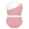 Agoky Girls Mock Neck Sleeveless Sparkly Sequin Hollow Back Ballet Dance Leotard Athletic Gymnastic Workout Unitard Pink 4 Years view 2