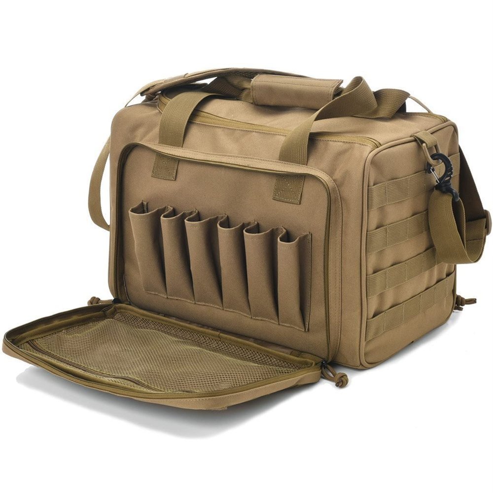 OAREA Tactical Training Bag Molle System Hunting Accessory 600D Waterproof Gun Shooting Range Bag Khaki Tool Bag Camping (Color : TBP005-T)