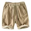 Men Drawstring Cotton Corduroy Shorts Lightweight Elastic Waist Stretch Short Pants 5" Slim Fit Comfort Hiking Shorts (Khaki,XX-Large) view 1