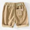 Men Drawstring Cotton Corduroy Shorts Lightweight Elastic Waist Stretch Short Pants 5" Slim Fit Comfort Hiking Shorts (Khaki,XX-Large) view 2