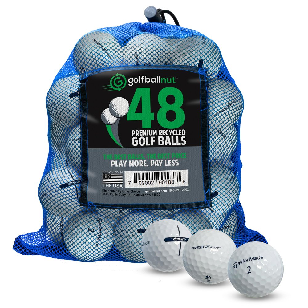 GolfBall Nut Used and Certified Recycled for Taylormade Mix Near Mint 4A Quality White 48 Golf Balls Mesh Bag Included