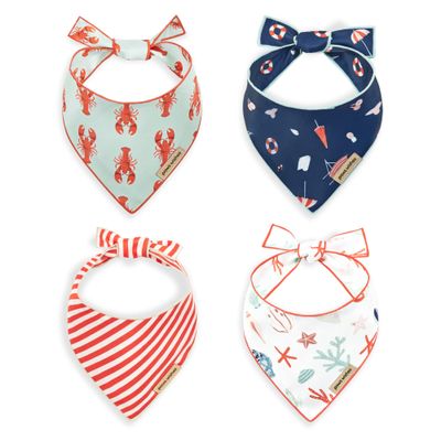 Paws Wishes Dog Bandana 4 Pack, All in One Set Holiday in Maine, Pet Friendly Design, Hair and Water Resistant, Adjustable Dog Scarf for Medium Boy Girl Dog