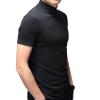 Hedmy Men's Mock Neck Short Sleeve T-Shirt Half Turtleneck Casual Undershirt Basic Slim Lightweight Tee Black Large view 2