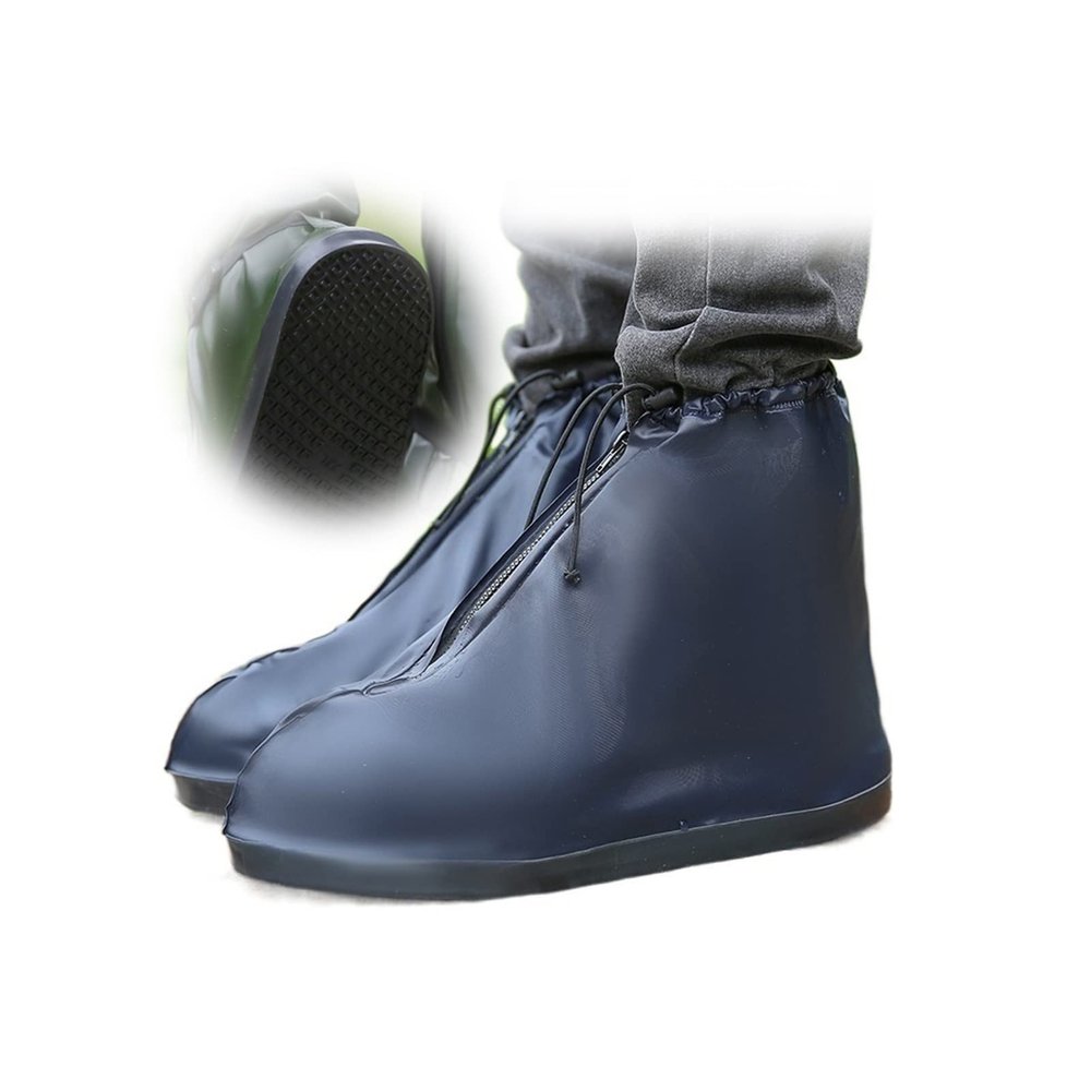 Middle Boot Rain Boots Cover Non-slip Boot Cover 68 Opening Design, Easy To Put On And Take Off Suitable For Women's, Men's, Children's, Youth Cycling Shoe Covers ( Color : Blue , Size : X-Large )