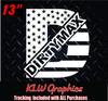 13" Dirtymax 6.6 Diesel Truck 2500 American Flag Stars Sticker Decal view 3