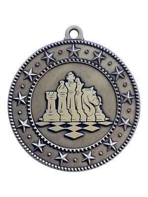 10 Pack of Chess Gold Medals Trophy Award with Neck Ribbons EMDC35