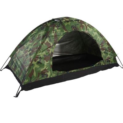 CUTULAMO One Person Lightweight Camouflage Tent, Camping Dome Tent Outdoor Tent Silver Coating Sturdy and Durable One Person Tent for Family for Sports Fan