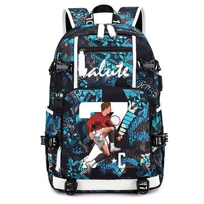 Soccer Player Star Cristiano Ronaldo Multifunction Backpack CR7 Travel Student Football Fans Bookbag For Men Women (LB-Pattern 2)
