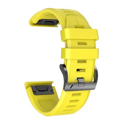 CZKE 20 22 26MM Quick Release Watchband Strap For Garmin Fenix 5 5 Plus 6 6X Pro 3HR D2 MK1 935 Smart Watch Silicone Easyfit Wrist Band (Color : Yellow, Size : 20mm)