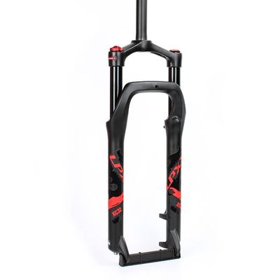 Jejy Bike Snow Beach XC Suspension Fork 26 Inch Fat Tire 4" Straight Tube 1-1/8" Travel :120mm Front Fork QR 9mm Outdoor (Color : Red Label, Size : 26)