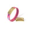 Divoti Ultra-Sleek Custom Engraved 13-mm Wide Silicone Sport Medical ID Wristband for Athletes  PVD Gold/Pink - Small view 1