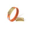 Divoti Ultra-Sleek Custom Engraved 13-mm Wide Silicone Sport Medical ID Wristband for Athletes  PVD Gold/Orange - Small view 1