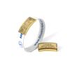 Divoti Ultra-Sleek Custom Engraved 13-mm Wide Silicone Sport Medical ID Wristband for Athletes  PVD Gold/White - Large view 1