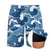 Blue Ocean Wave Mens Swim Trunks 9" Inseam Board Shorts Beach Swimwear Bathing Suit with Compression Lined and Pockets XX-Large view 2