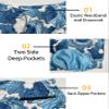 Blue Ocean Wave Mens Swim Trunks 9" Inseam Board Shorts Beach Swimwear Bathing Suit with Compression Lined and Pockets XX-Large view 4