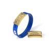 Divoti Ultra-Sleek Custom Engraved 13-mm Wide Silicone Sport Medical ID Wristband for Athletes  PVD Gold/Blue- Large view 1