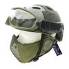 PJ Type Tactical Airsoft Fast Helmet and Foldable Half Face Mesh Guard with Ear Protection Adjustable Chin Strap Full Face Protection Set for Paintball BB Gun view 1