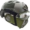 PJ Type Tactical Airsoft Fast Helmet and Foldable Half Face Mesh Guard with Ear Protection Adjustable Chin Strap Full Face Protection Set for Paintball BB Gun view 4